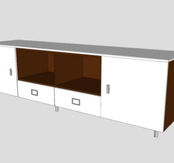 木制现代电视柜家具SU模型下载_sketchup草图大师SKP模型
