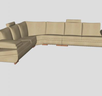 大L型沙发家具SKP模型下载_sketchup草图大师SKP模型