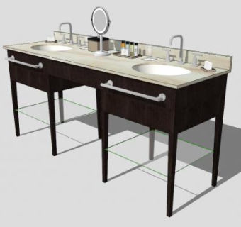 现代创意浴室柜洗脸台SU模型下载_sketchup草图大师SKP模型