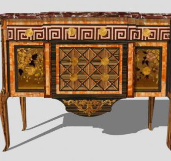 欧式边桌桌子SU模型下载_sketchup草图大师SKP模型