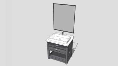 欧式现代台上盆洗脸台SU模型下载_sketchup草图大师SKP模型