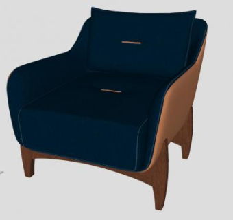 欧简扶手椅家具SU模型下载_sketchup草图大师SKP模型