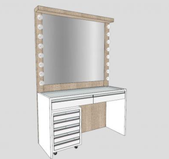 现代化妆间浴室柜SU模型下载_sketchup草图大师SKP模型