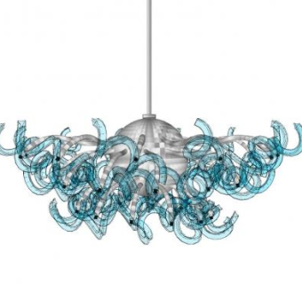 蓝色吊灯灯具SU模型下载_sketchup草图大师SKP模型