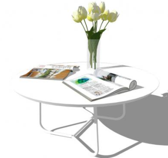 现代咖啡桌书本杂志SU模型下载_sketchup草图大师SKP模型