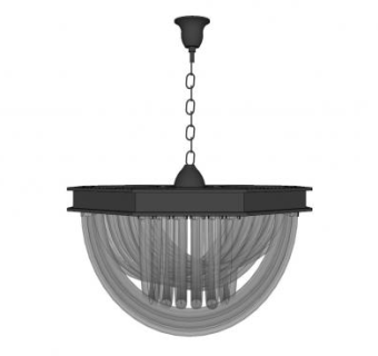 简易铁链吊灯SU模型下载_sketchup草图大师SKP模型