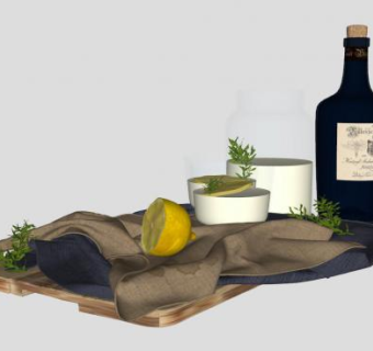 摆件装饰酒瓶SU模型下载_sketchup草图大师SKP模型