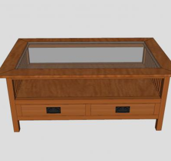 木质茶几咖啡桌SU模型下载_sketchup草图大师SKP模型