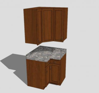 仿古落地式浴室柜SU模型下载_sketchup草图大师SKP模型