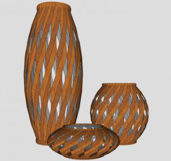 工艺品花瓶装饰摆件SU模型下载_sketchup草图大师SKP模型