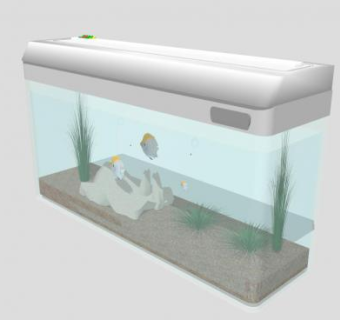 玻璃水族箱SU模型下载_sketchup草图大师SKP模型