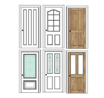 几扇室内门SU模型下载_sketchup草图大师SKP模型