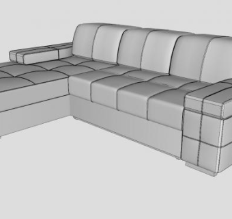 白色L型沙发家具SU模型下载_sketchup草图大师SKP模型