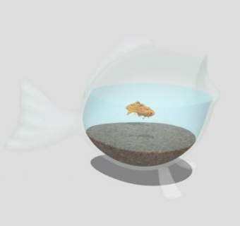 鱼形玻璃鱼缸SU模型下载_sketchup草图大师SKP模型