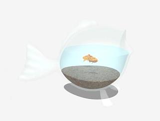 鱼形玻璃鱼缸SU模型下载_sketchup草图大师SKP模型