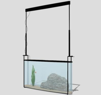 新中式水族箱SU模型下载_sketchup草图大师SKP模型