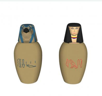 埃及工艺品饰件卡诺皮克罐SU模型下载_sketchup草图大师SKP模型