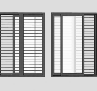现代推窗窗户窗口SU模型下载_sketchup草图大师SKP模型