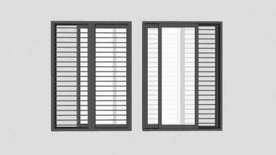 现代推窗窗户窗口SU模型下载_sketchup草图大师SKP模型