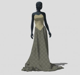 橱窗女礼服模特SU模型下载_sketchup草图大师SKP模型