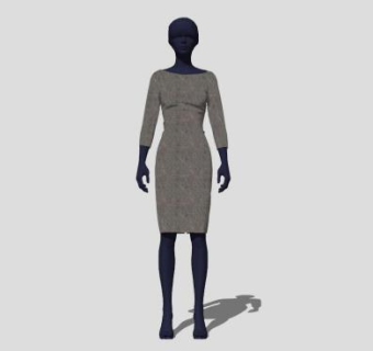 女装模特SU模型下载_sketchup草图大师SKP模型