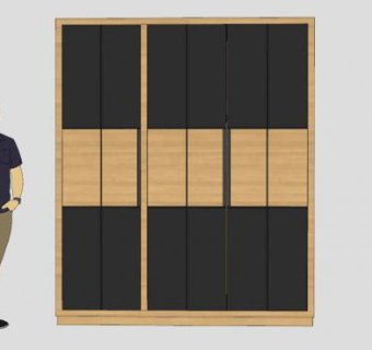 木制衣柜衣橱家具SU模型下载_sketchup草图大师SKP模型