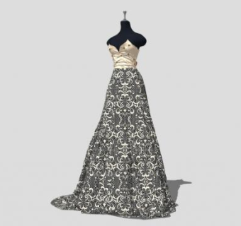 淑女礼服装店女模特SU模型下载_sketchup草图大师SKP模型