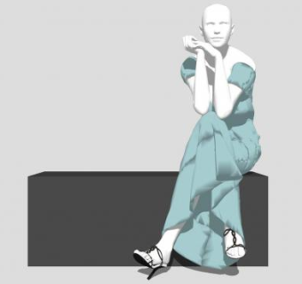 淑女型清新女模特SU模型下载_sketchup草图大师SKP模型