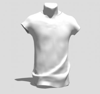 白色T恤男装模特SU模型下载_sketchup草图大师SKP模型
