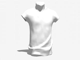 白色T恤男装模特SU模型下载_sketchup草图大师SKP模型