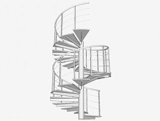 室内旋转梯楼梯sketchup模型下载_sketchup草图大师SKP模型