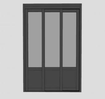 韩式玻璃门SU模型下载_sketchup草图大师SKP模型
