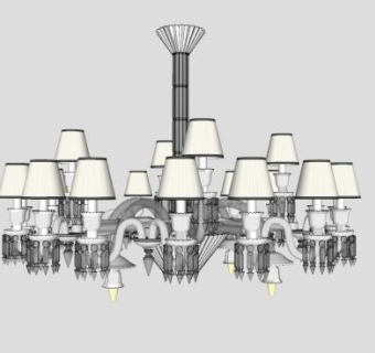 欧式吊灯水晶状SU模型下载_sketchup草图大师SKP模型