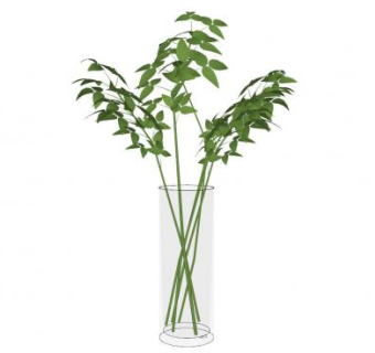 高玻璃花瓶摆件SU模型下载_sketchup草图大师SKP模型