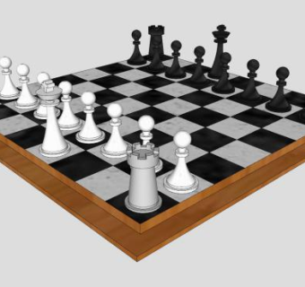 国际象棋棋盘SU模型下载_sketchup草图大师SKP模型