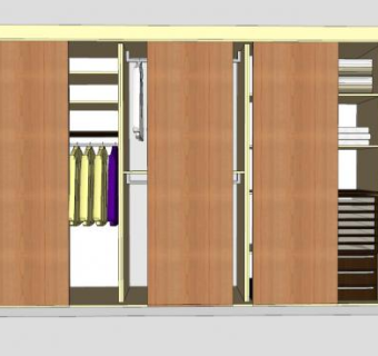 木制衣柜衣橱sketchup模型下载_sketchup草图大师SKP模型