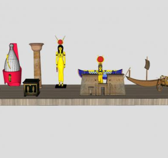 埃及饰品装饰品SU模型下载_sketchup草图大师SKP模型