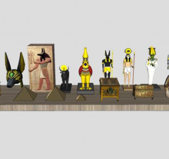 埃及饰品装饰品摆件SU模型下载_sketchup草图大师SKP模型