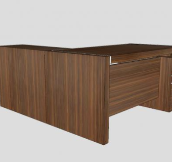 木制办公桌大班台办公家具SU模型下载_sketchup草图大师SKP模型