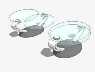 创意玻璃咖啡桌SU模型下载_sketchup草图大师SKP模型