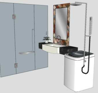 卫浴家具浴室柜洗手池SU模型下载_sketchup草图大师SKP模型