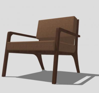 纯木质扶手椅SU模型下载_sketchup草图大师SKP模型