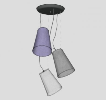 筒型吊灯小灯具SU模型下载_sketchup草图大师SKP模型