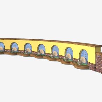 <em>欧式花园</em>景观墙SU模型下载_sketchup草图大师SKP模型