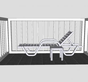 阳台和躺椅SU模型下载_sketchup草图大师SKP模型