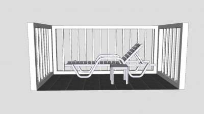 阳台和躺椅SU模型下载_sketchup草图大师SKP模型