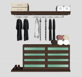 衣柜箱子衣服皮鞋SU模型下载_sketchup草图大师SKP模型