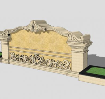 欧式风格景墙sketchup模型下载_sketchup草图大师SKP模型