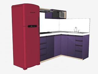 厨房橱柜和家用电器SU模型下载_sketchup草图大师SKP模型