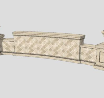 欧式景观墙sketchup模型下载_sketchup草图大师SKP模型